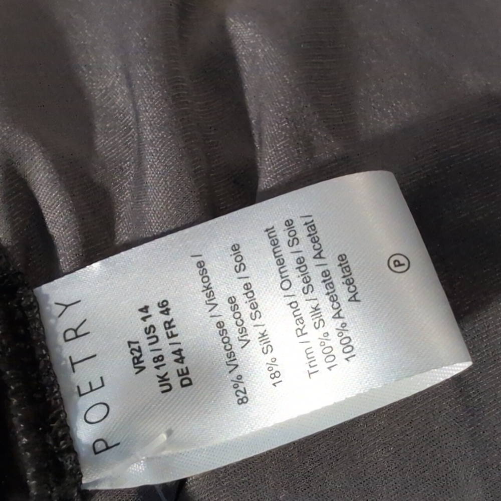 Poetry Women's Gray Velvet Silk Blend Midi Skirt elastic waist NWT Sz 14 - Picture 9 of 13